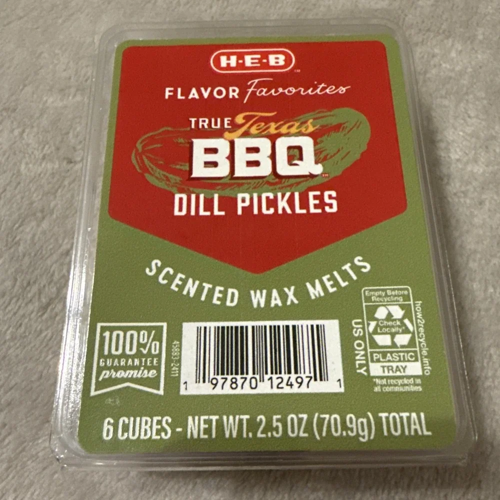 HEB True Texas BBQ Dill‎ Pickles Scented Wax Melts New in Package 2.5 oz. 6 Pack